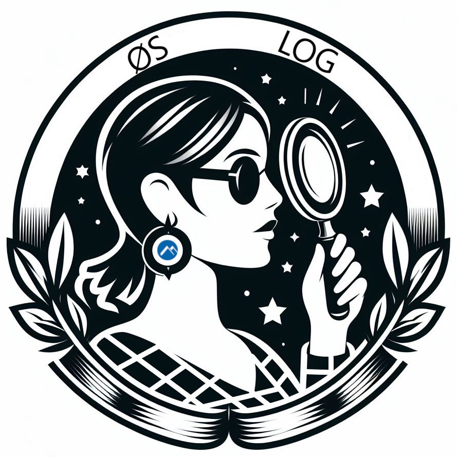 logo for YouTube-kanalen The Senior Librarian. Svart på hvit bakgrunn