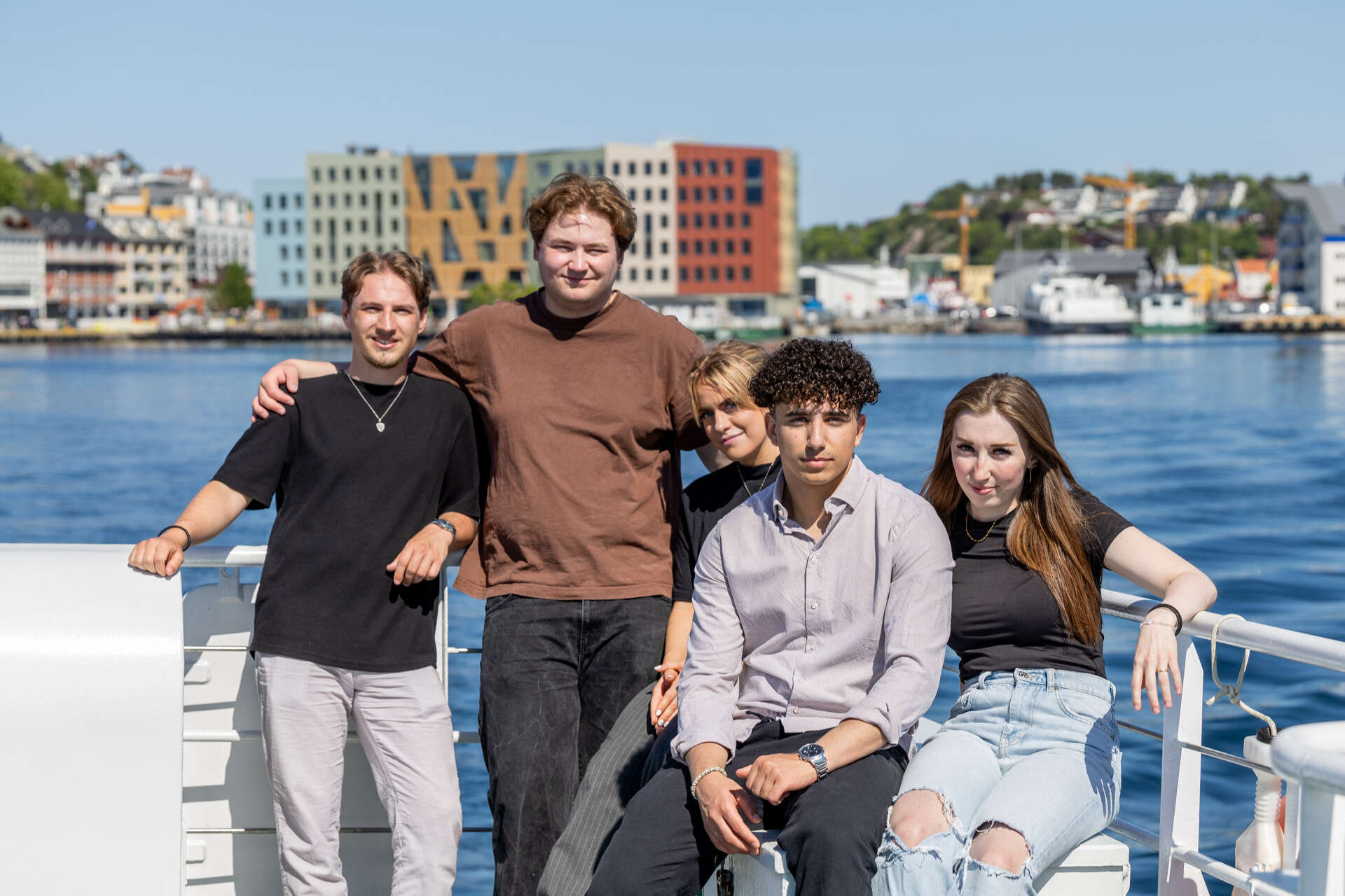 Students at the seashore in Kristiansund