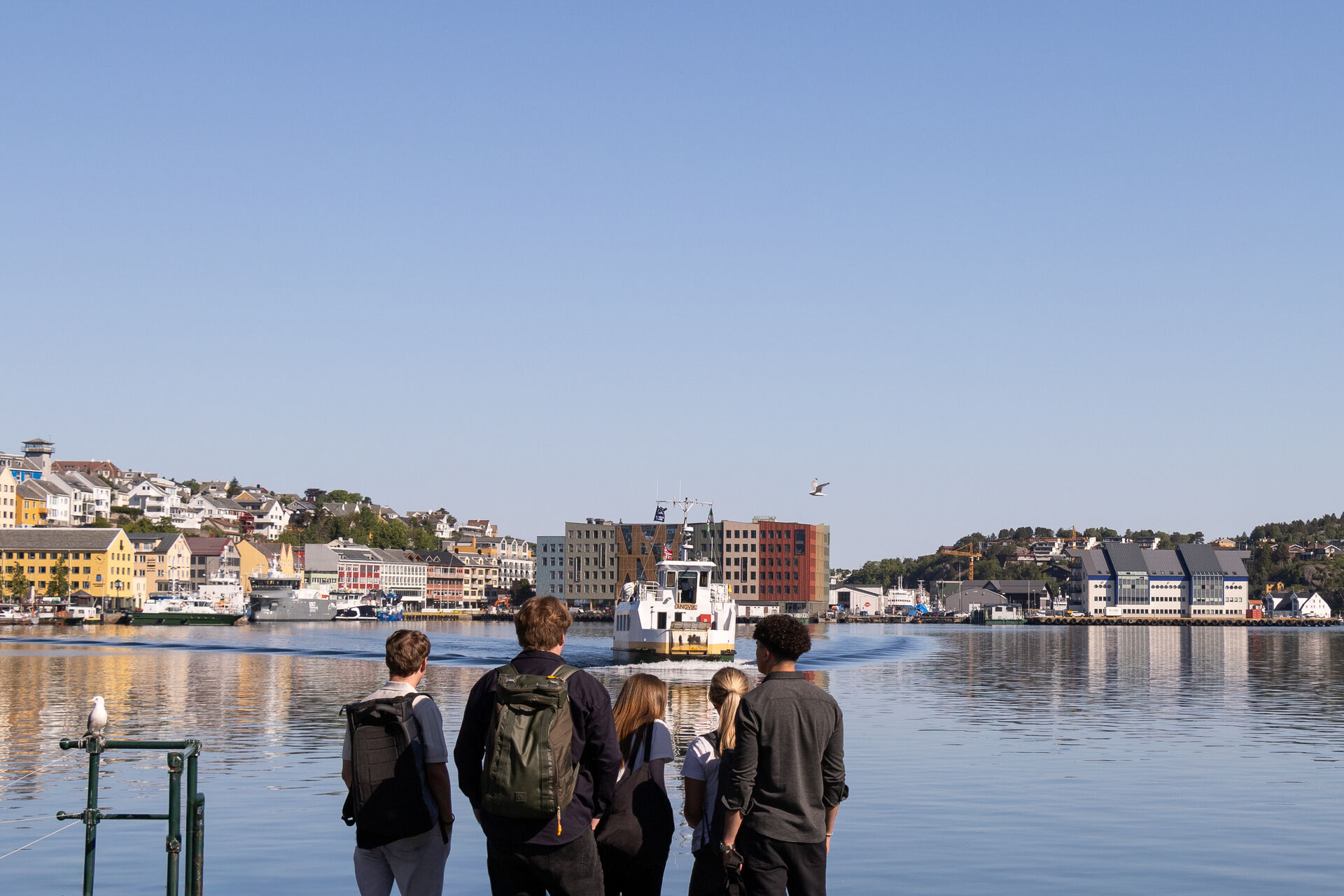 Students at the seashore in Kristiansund
