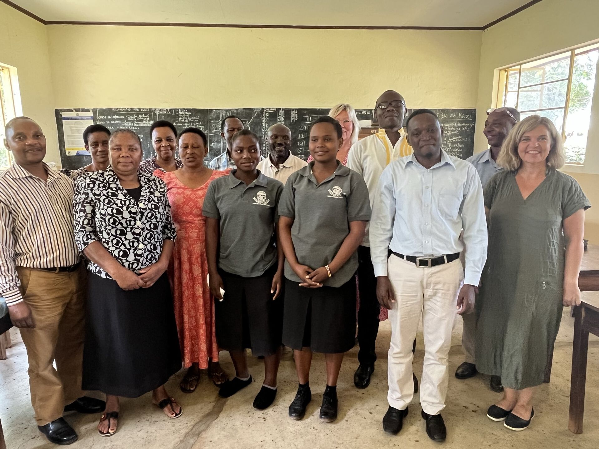 SNE Innocent Joseph Joseph Kahoko, some of the staff at Singachini, the headteacher Anold Michael Marresy, Reward and the visiters from HiMolde