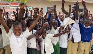 Happy children at Busami Primary School