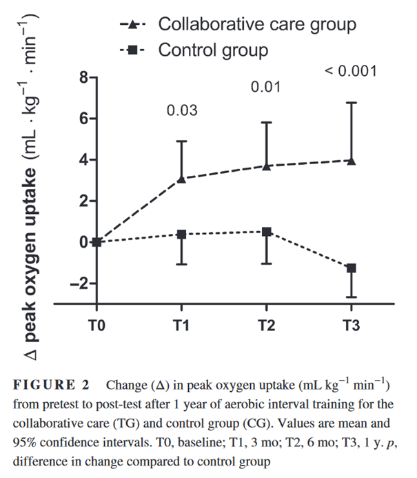 Illustration of peak oxygen uptake in patients with schizophrenia spectrum disorders.
