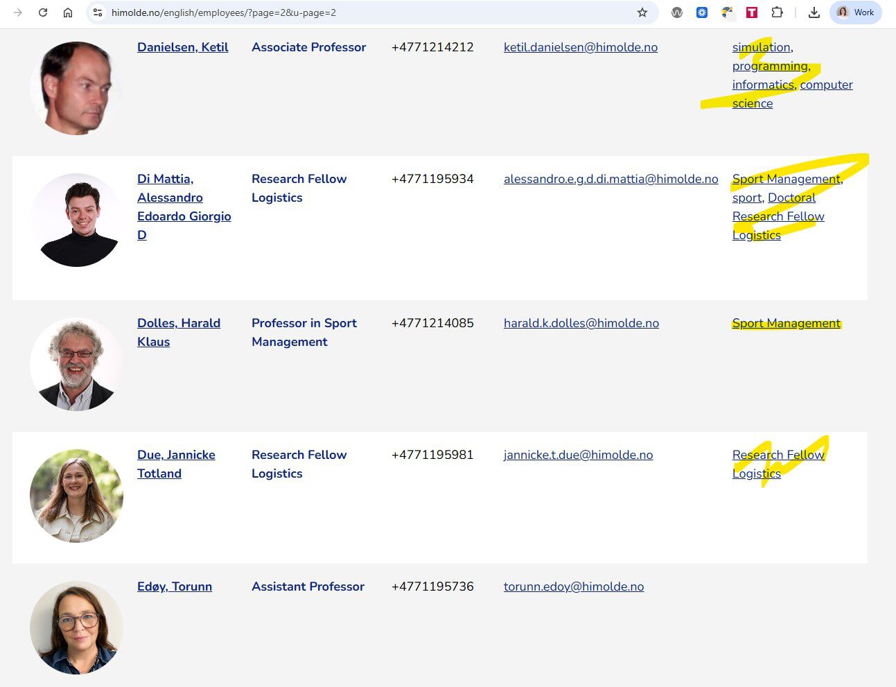 list of employees at himolde.no