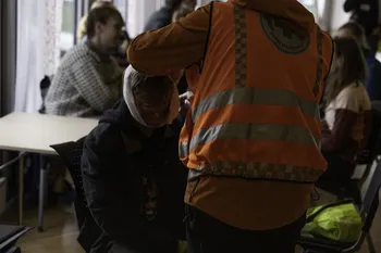 På Træffhuset ble alle registrert, og de mindre skadede tatt hånd om
