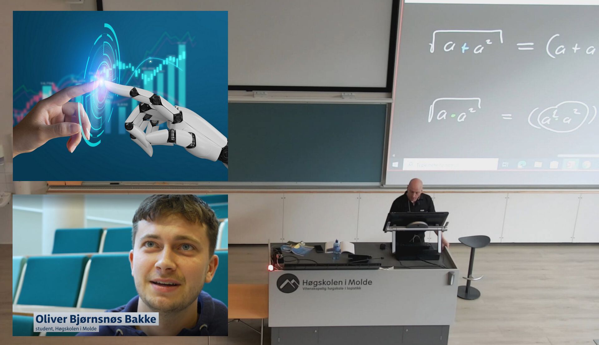 Skjermbilde fra Nrk av student som blir intervjuet til TV-sak.