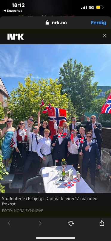 Feiret 17. mai sammen med de andre studentene i ANSA. (Foto: June Fjellvik 2024).