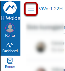 Ikon med tre linjer for å slå av og på visning av navigasjonsmeny. Skjermbilde