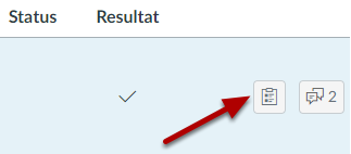 Ikon for å se tilbakemelding basert på vurderingsveiledning. Skjermbilde.
